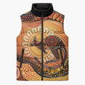 Indigenous Kangaroo Australia Sleeveless Puffer Jacket Australian Aboriginal Art Proud