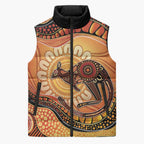 Indigenous Kangaroo Australia Sleeveless Puffer Jacket Australian Aboriginal Art Proud