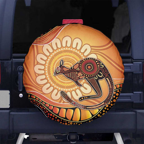 Indigenous Kangaroo Australia Spare Tire Cover Australian Aboriginal Art Proud