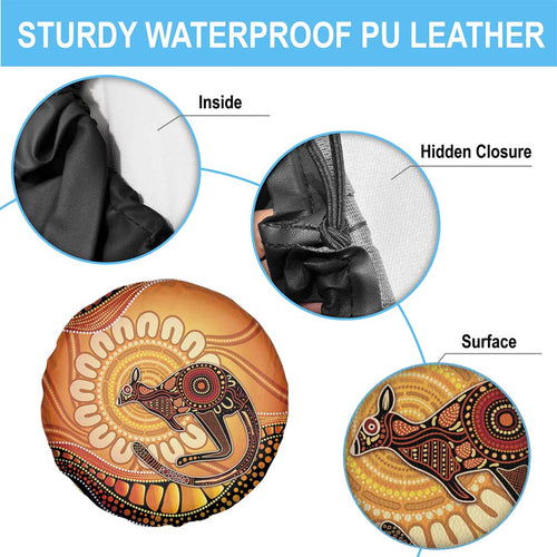 Indigenous Kangaroo Australia Spare Tire Cover Australian Aboriginal Art Proud