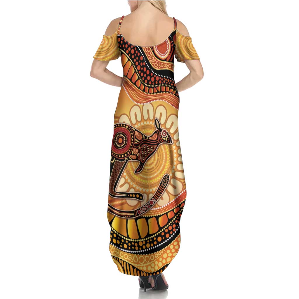 Indigenous Kangaroo Australia Summer Maxi Dress Australian Aboriginal Art Proud