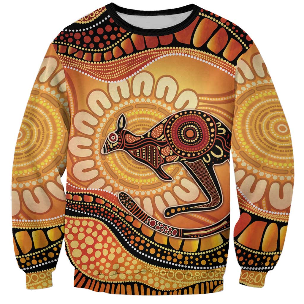 Indigenous Kangaroo Australia Sweatshirt Australian Aboriginal Art Proud
