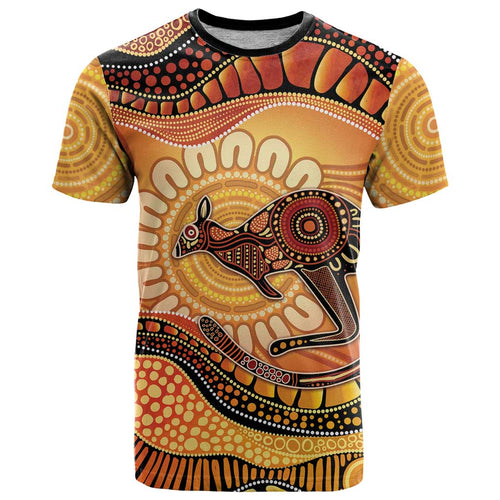 Indigenous Kangaroo Australia T Shirt Australian Aboriginal Art Proud