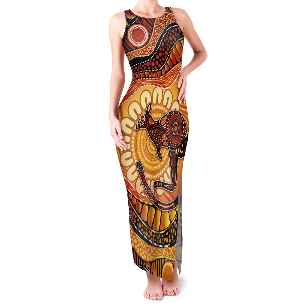 Indigenous Kangaroo Australia Tank Maxi Dress Australian Aboriginal Art Proud