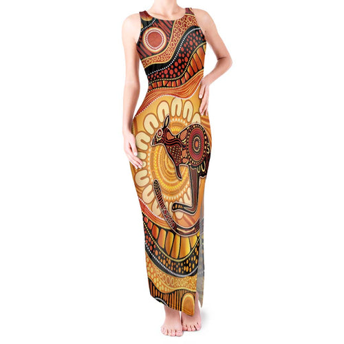 Indigenous Kangaroo Australia Tank Maxi Dress Australian Aboriginal Art Proud
