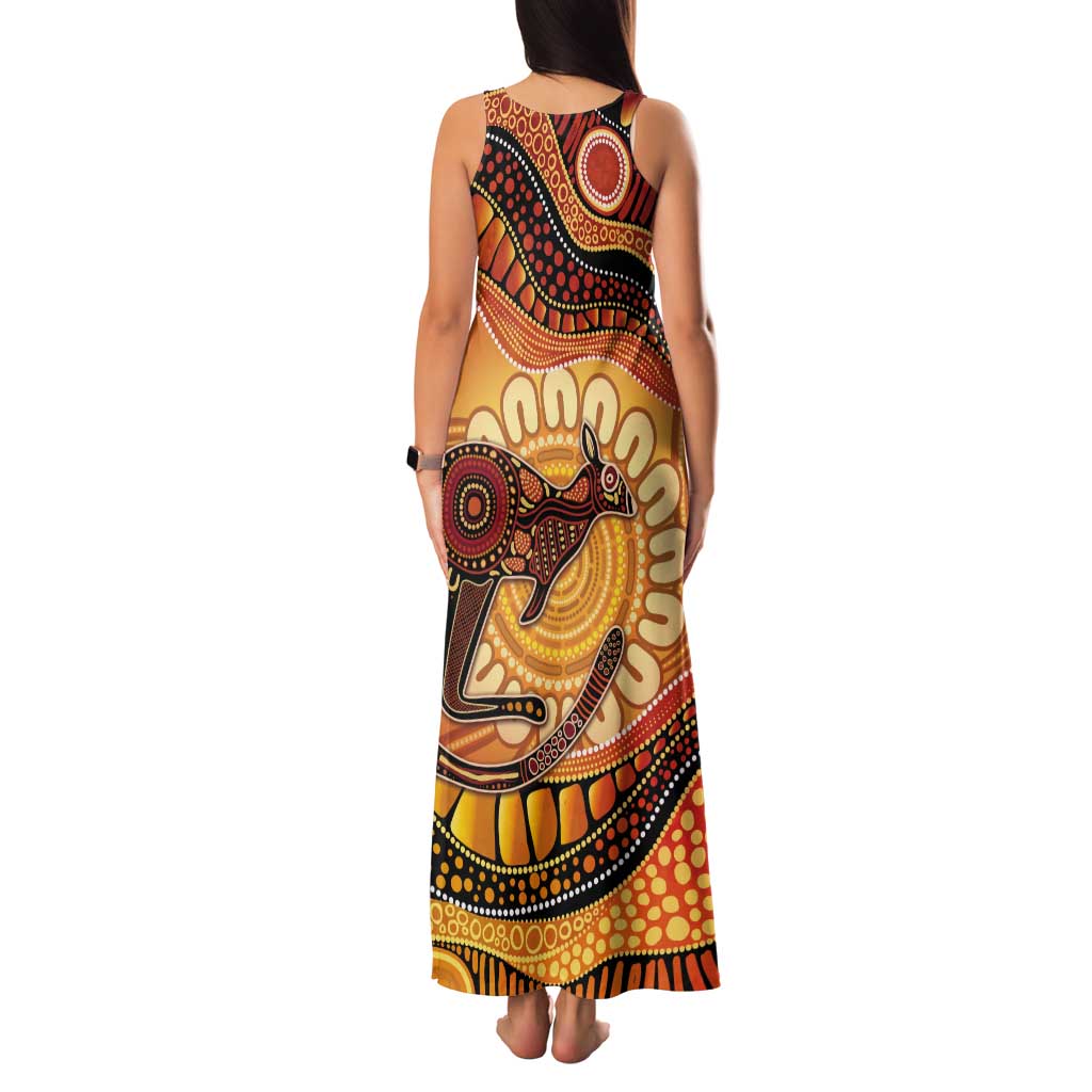Indigenous Kangaroo Australia Tank Maxi Dress Australian Aboriginal Art Proud