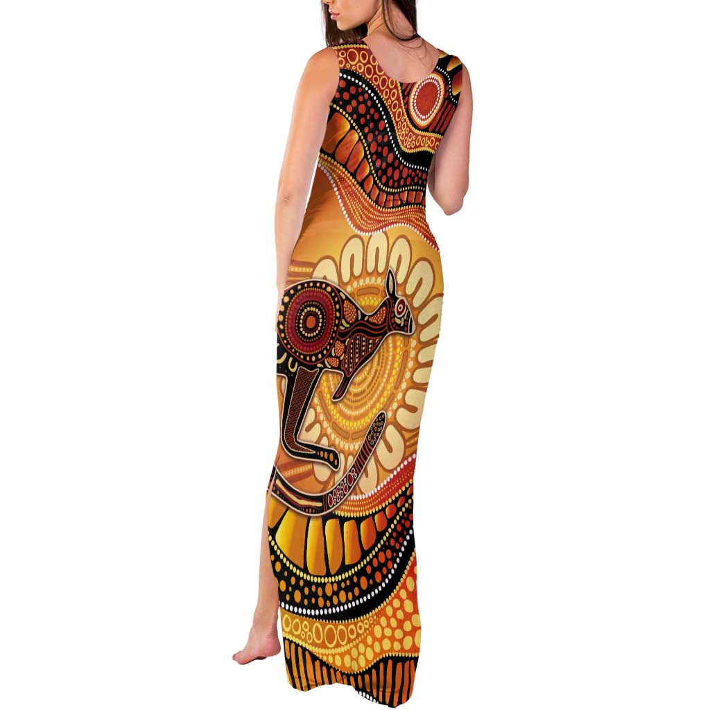 Indigenous Kangaroo Australia Tank Maxi Dress Australian Aboriginal Art Proud