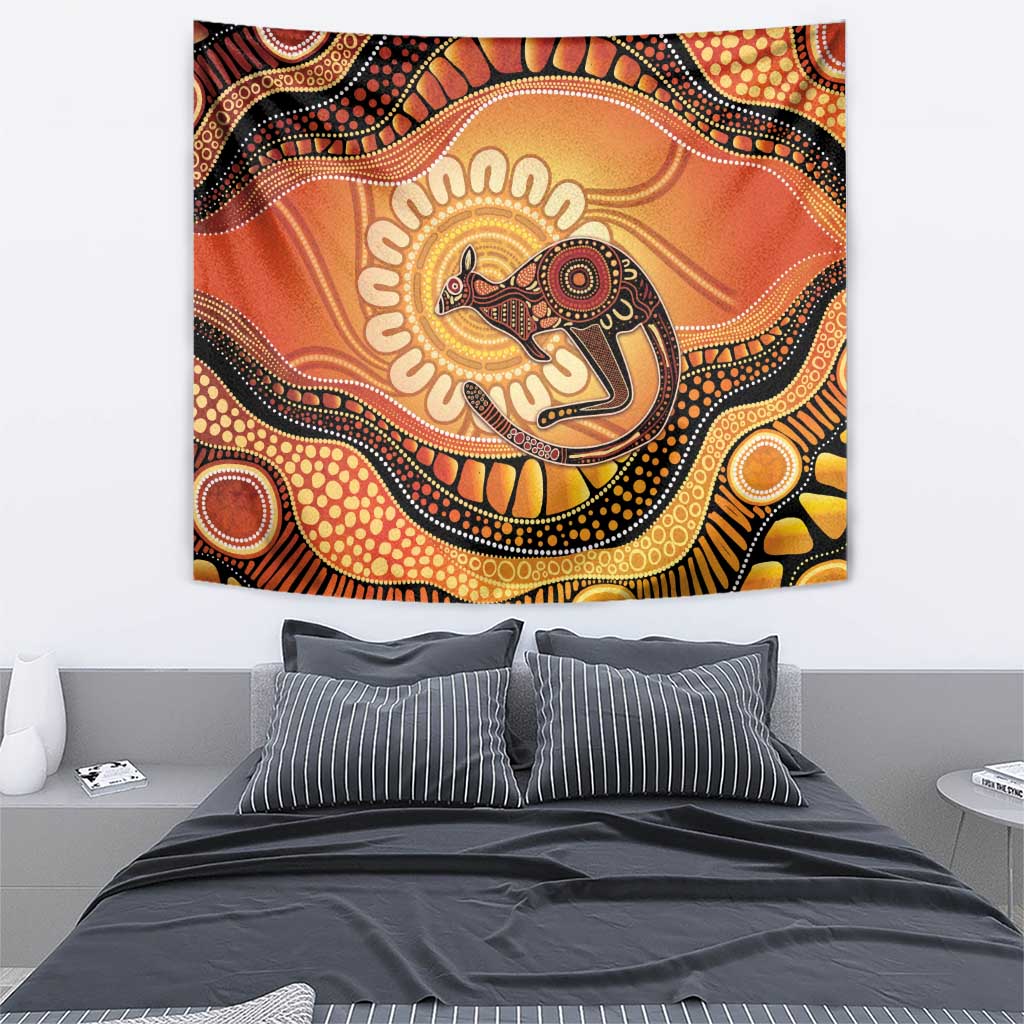 Indigenous Kangaroo Australia Tapestry Australian Aboriginal Art Proud