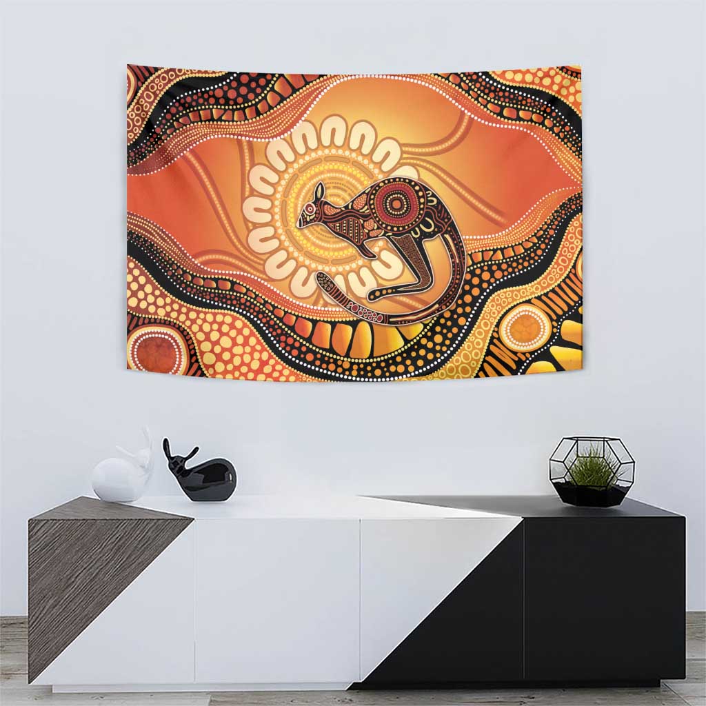Indigenous Kangaroo Australia Tapestry Australian Aboriginal Art Proud