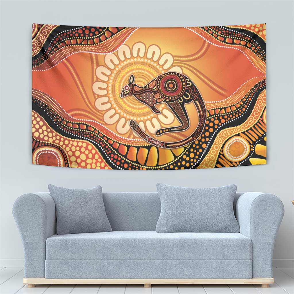 Indigenous Kangaroo Australia Tapestry Australian Aboriginal Art Proud