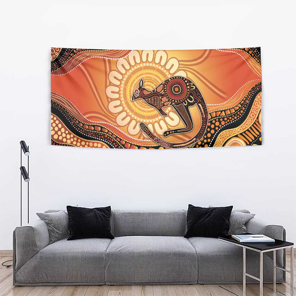 Indigenous Kangaroo Australia Tapestry Australian Aboriginal Art Proud