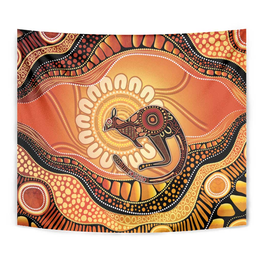 Indigenous Kangaroo Australia Tapestry Australian Aboriginal Art Proud