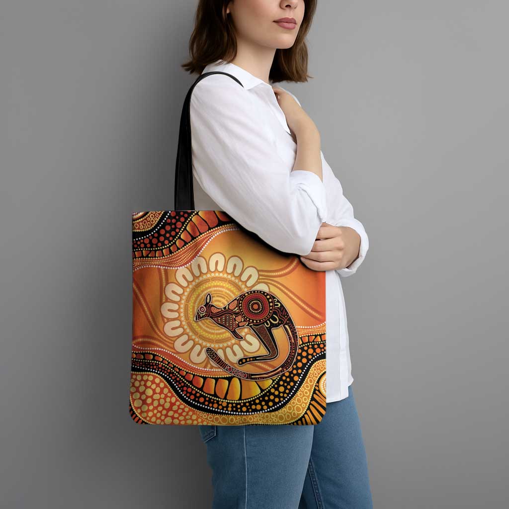 Indigenous Kangaroo Australia Tote Bag Australian Aboriginal Art Proud