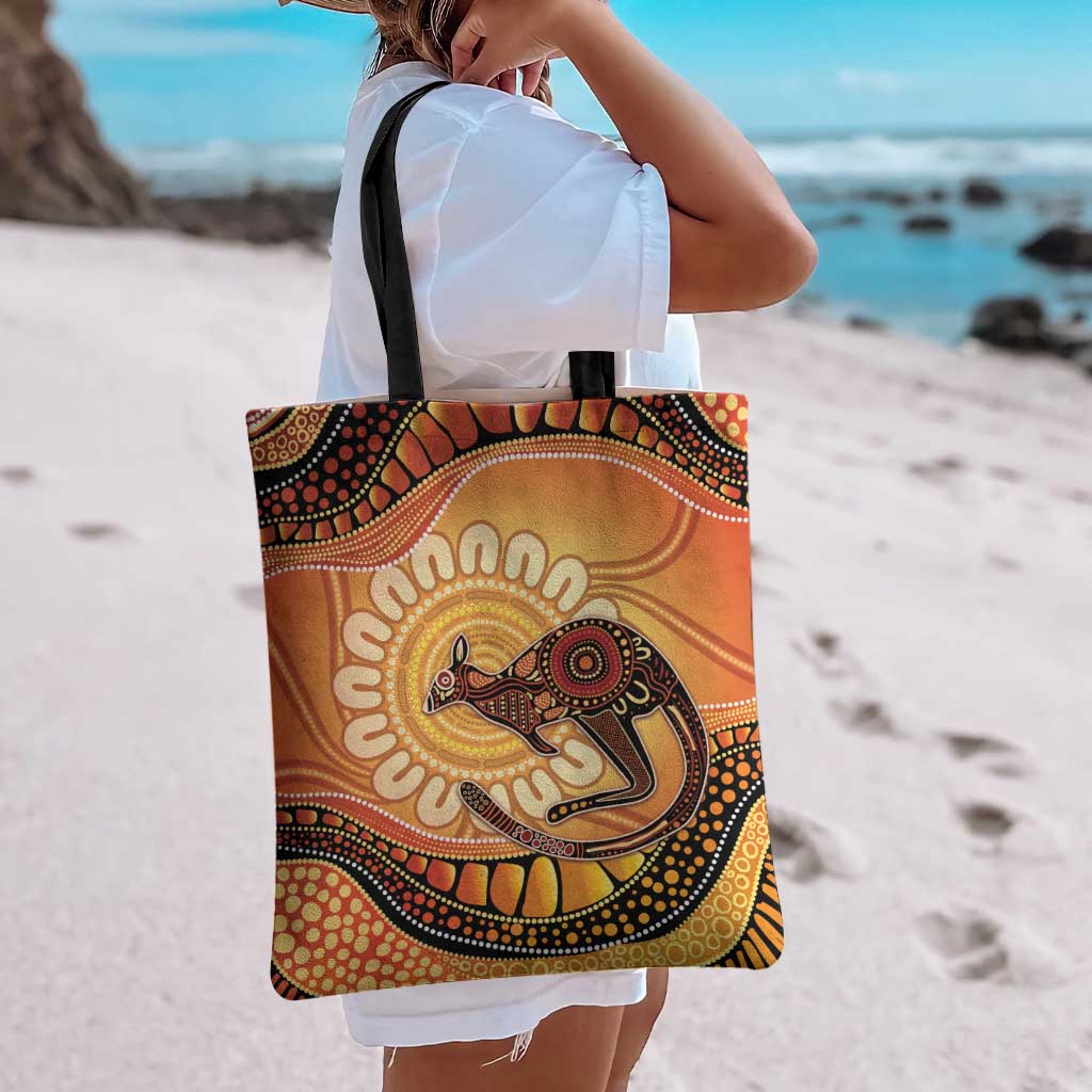 Indigenous Kangaroo Australia Tote Bag Australian Aboriginal Art Proud