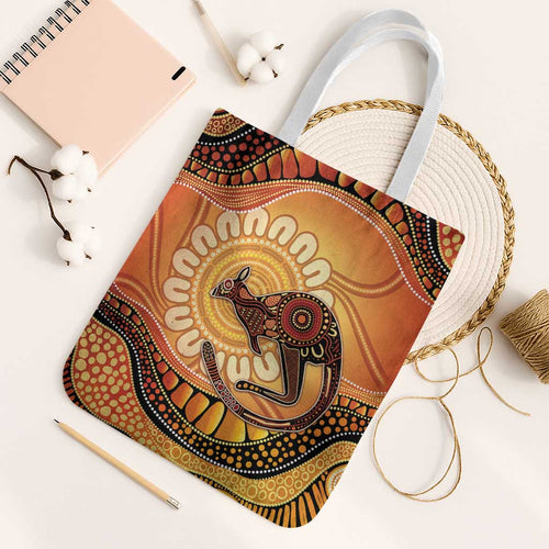 Indigenous Kangaroo Australia Tote Bag Australian Aboriginal Art Proud