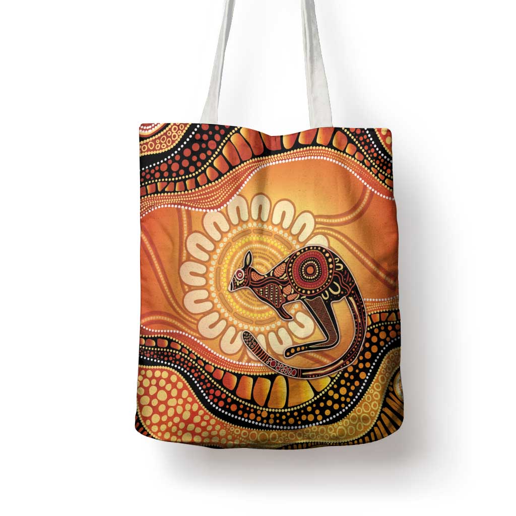 Indigenous Kangaroo Australia Tote Bag Australian Aboriginal Art Proud
