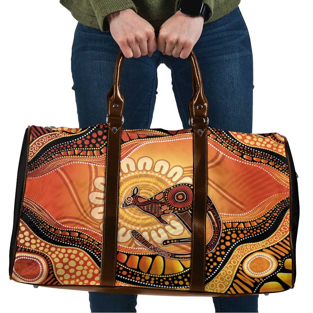 Indigenous Kangaroo Australia Travel Bag Australian Aboriginal Art Proud