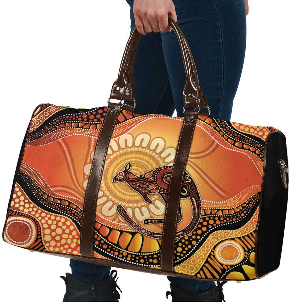 Indigenous Kangaroo Australia Travel Bag Australian Aboriginal Art Proud