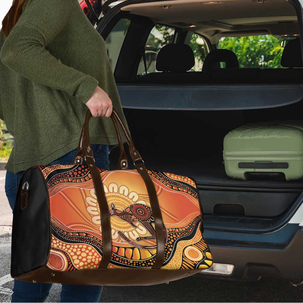 Indigenous Kangaroo Australia Travel Bag Australian Aboriginal Art Proud