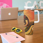 Indigenous Kangaroo Australia Tumbler With Handle Australian Aboriginal Art Proud