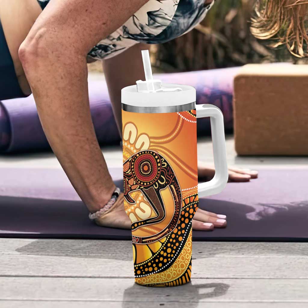 Indigenous Kangaroo Australia Tumbler With Handle Australian Aboriginal Art Proud