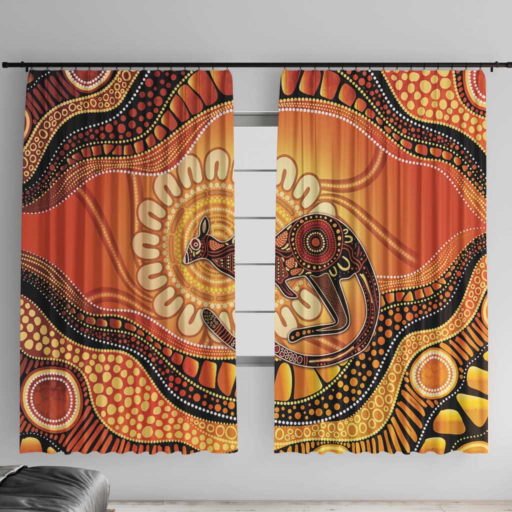 Indigenous Kangaroo Australia Window Curtain Australian Aboriginal Art Proud