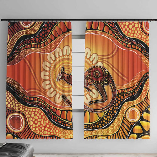 Indigenous Kangaroo Australia Window Curtain Australian Aboriginal Art Proud