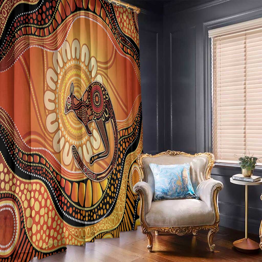 Indigenous Kangaroo Australia Window Curtain Australian Aboriginal Art Proud