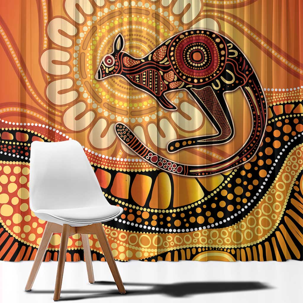 Indigenous Kangaroo Australia Window Curtain Australian Aboriginal Art Proud