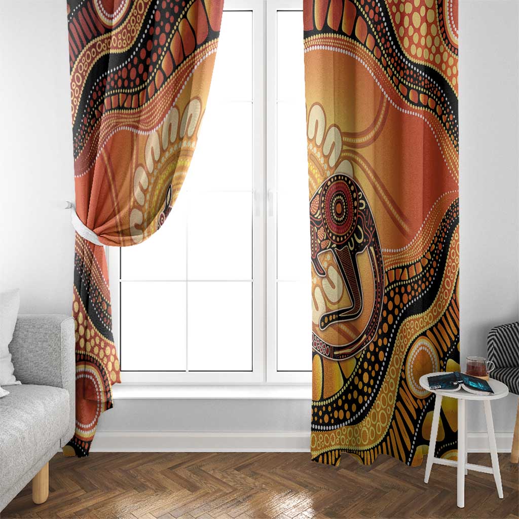 Indigenous Kangaroo Australia Window Curtain Australian Aboriginal Art Proud