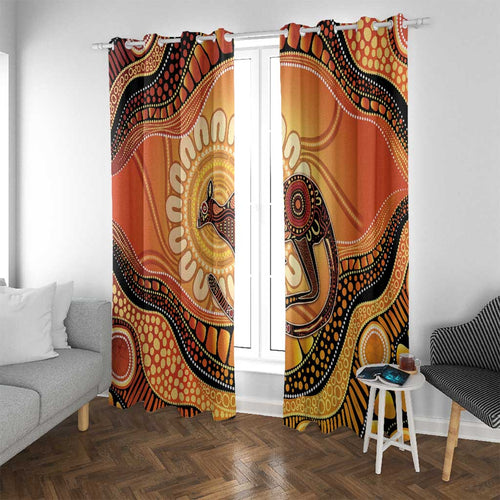 Indigenous Kangaroo Australia Window Curtain Australian Aboriginal Art Proud