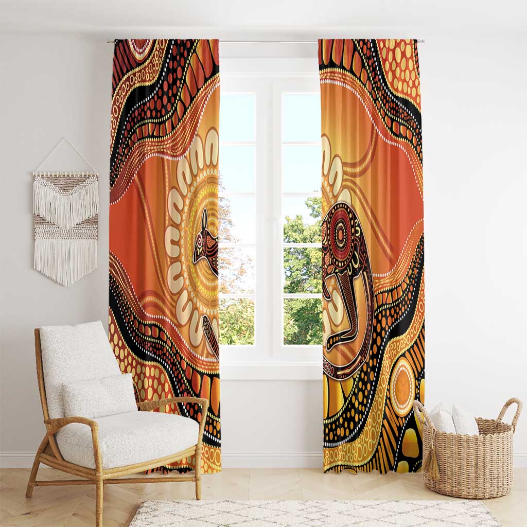 Indigenous Kangaroo Australia Window Curtain Australian Aboriginal Art Proud