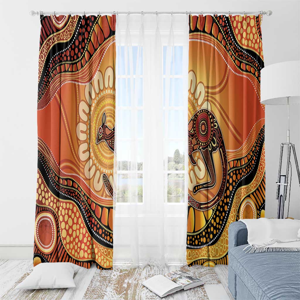 Indigenous Kangaroo Australia Window Curtain Australian Aboriginal Art Proud