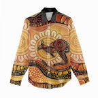 Indigenous Kangaroo Australia Women Casual Shirt Australian Aboriginal Art Proud