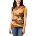 Indigenous Kangaroo Australia Women Polo Shirt Australian Aboriginal Art Proud