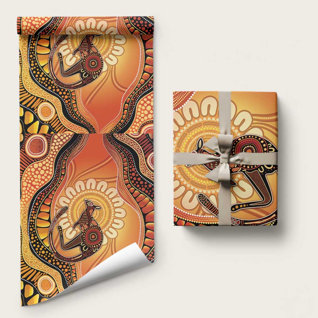 Indigenous Kangaroo Australia Wrapping Paper Australian Aboriginal Art Proud