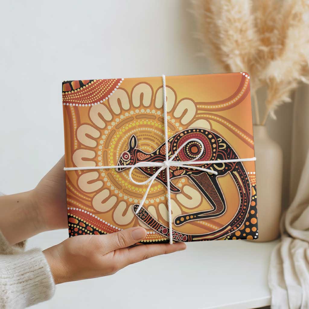 Indigenous Kangaroo Australia Wrapping Paper Australian Aboriginal Art Proud