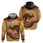 Indigenous Kangaroo Australia Zip Hoodie Australian Aboriginal Art Proud