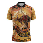 Indigenous Kangaroo Australia Zipper Polo Shirt Australian Aboriginal Art Proud
