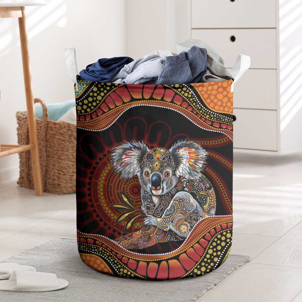 Indigenous Koala Australia Laundry Basket Australian Aboriginal Art Proud