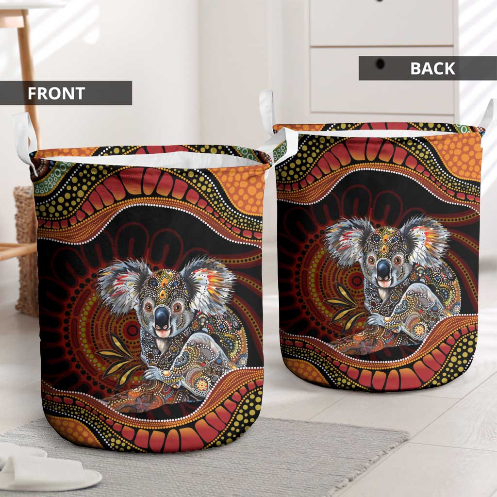 Indigenous Koala Australia Laundry Basket Australian Aboriginal Art Proud