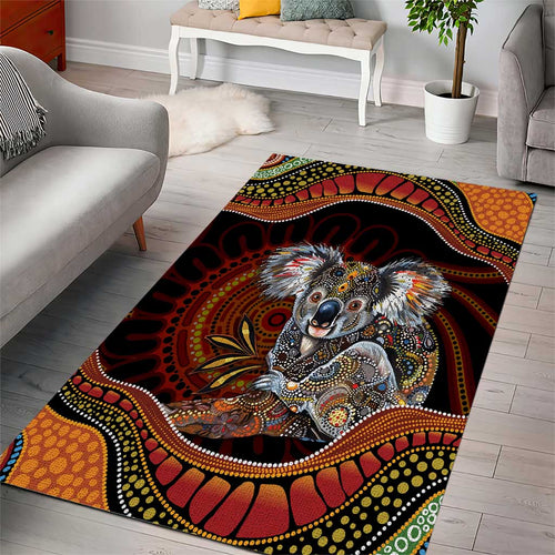Indigenous Koala Australia Area Rug Australian Aboriginal Art Proud