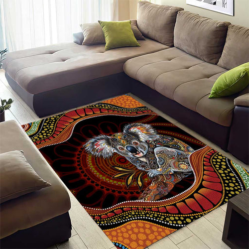 Indigenous Koala Australia Area Rug Australian Aboriginal Art Proud
