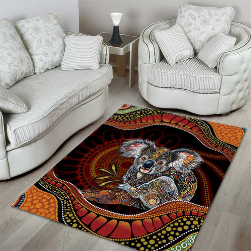 Indigenous Koala Australia Area Rug Australian Aboriginal Art Proud