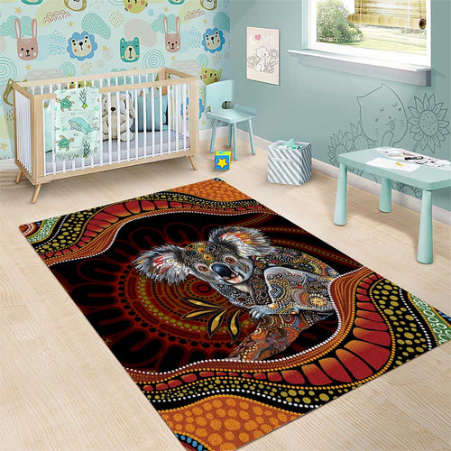 Indigenous Koala Australia Area Rug Australian Aboriginal Art Proud