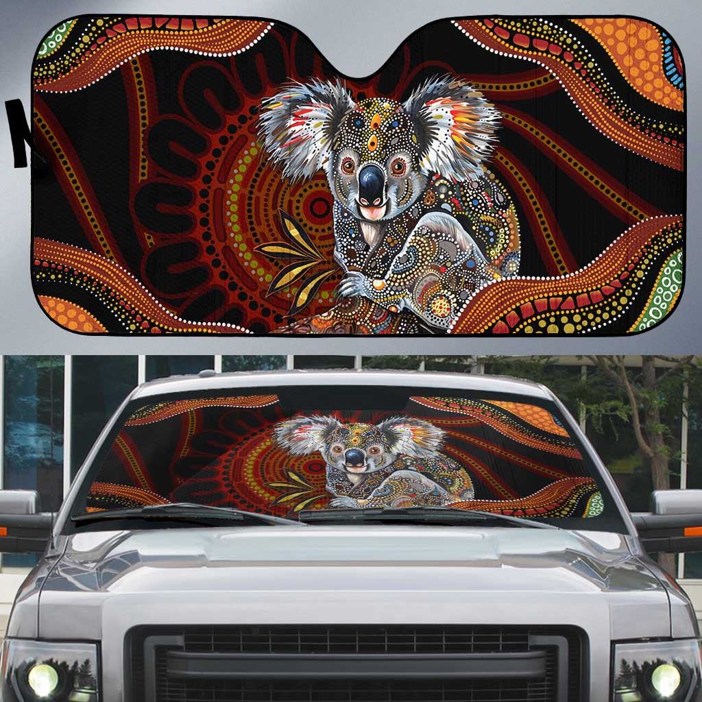 Indigenous Koala Australia Auto Sun Shade Australian Aboriginal Art Proud