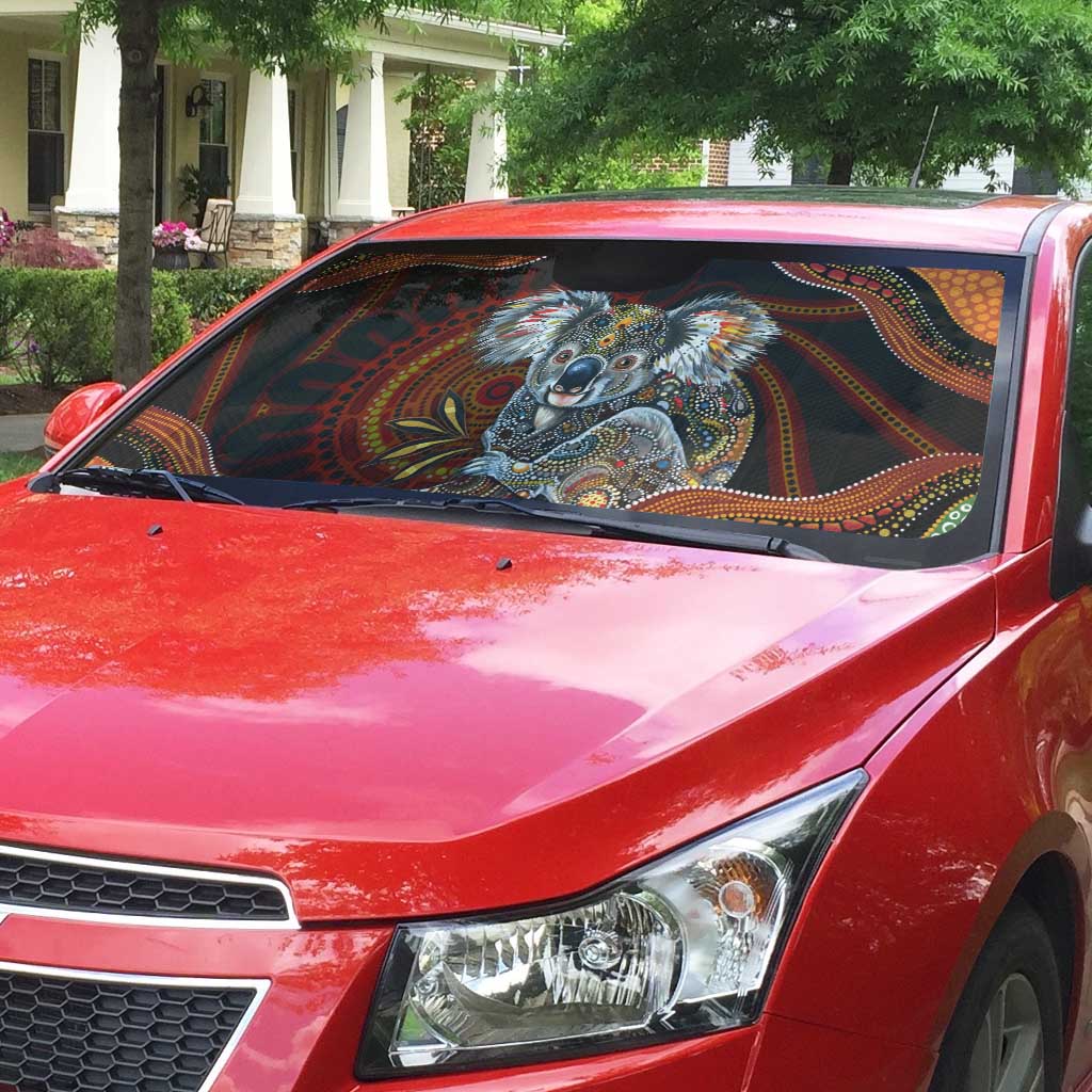 Indigenous Koala Australia Auto Sun Shade Australian Aboriginal Art Proud