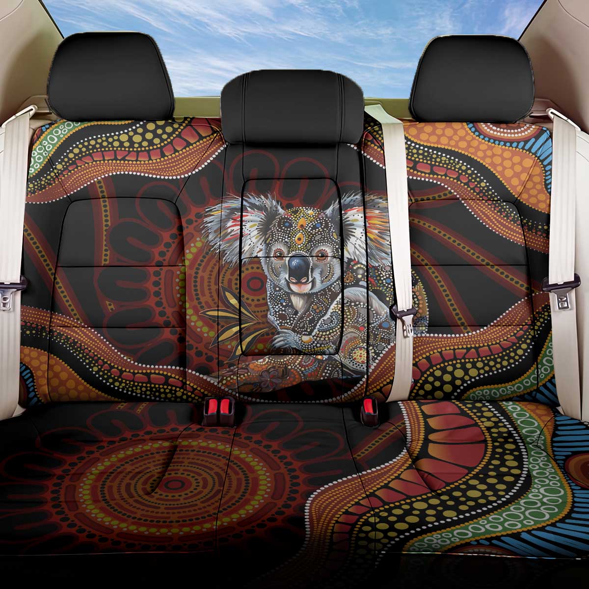 Indigenous Koala Australia Back Car Seat Cover Australian Aboriginal Art Proud
