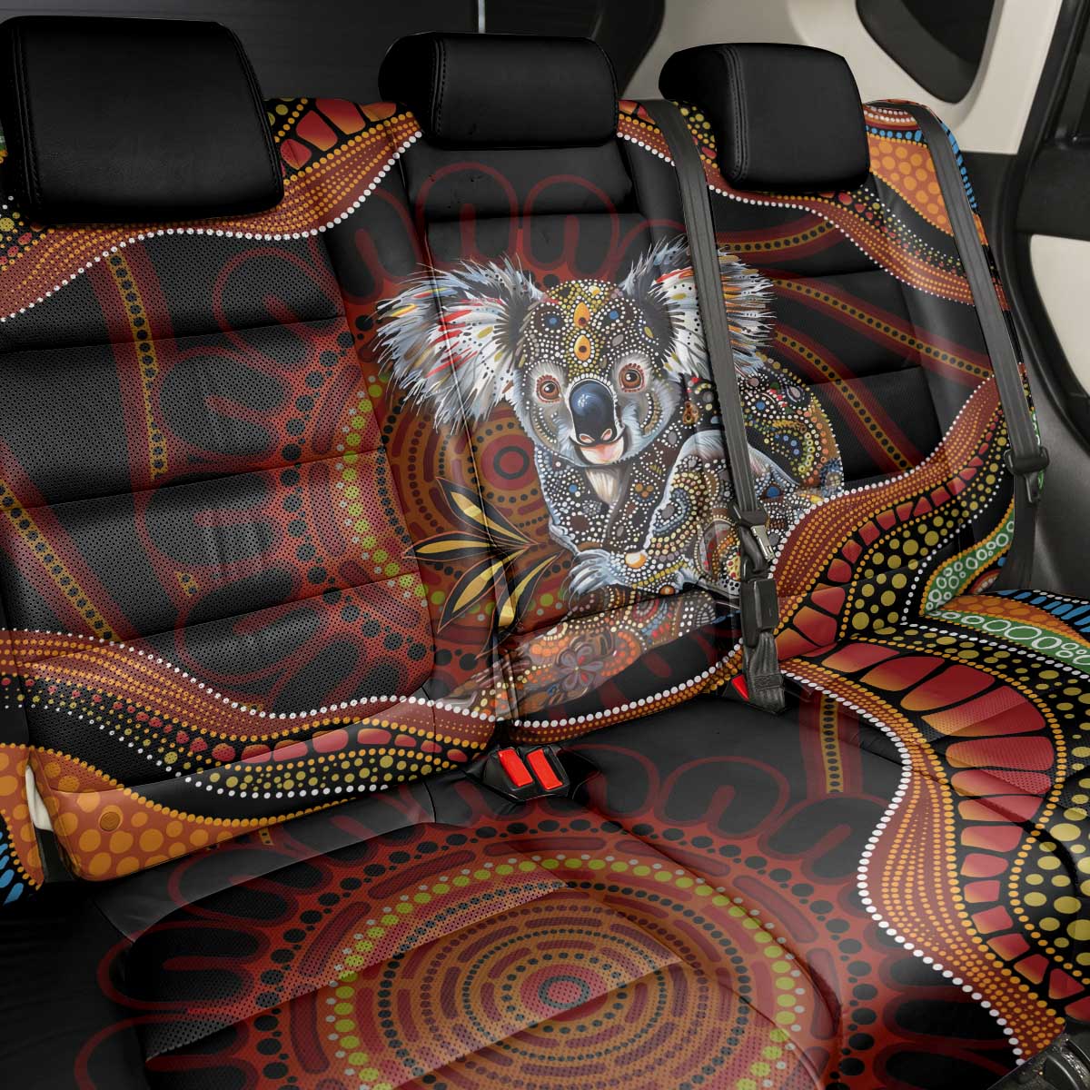 Indigenous Koala Australia Back Car Seat Cover Australian Aboriginal Art Proud