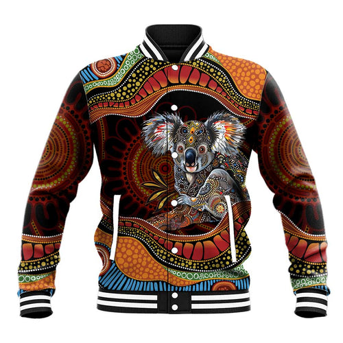Indigenous Koala Australia Baseball Jacket Australian Aboriginal Art Proud